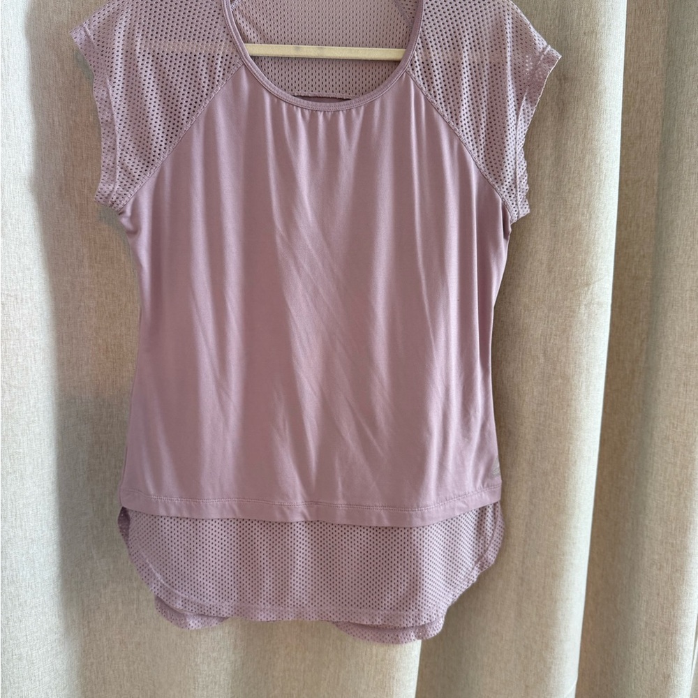 Reebok Mauve Mesh Short Sleeve Tee